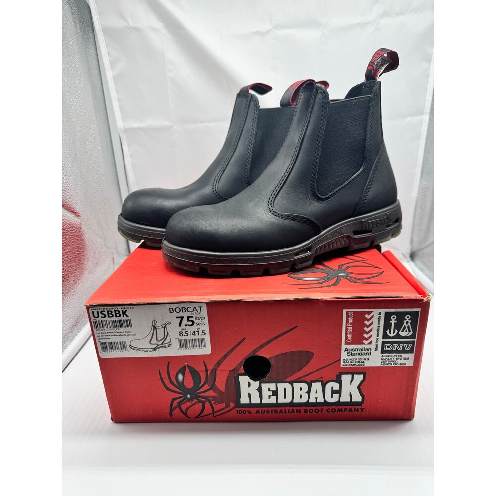 Redback Bobcat USBBK Elastic sided steel toe safety boots Men 8.5 US
